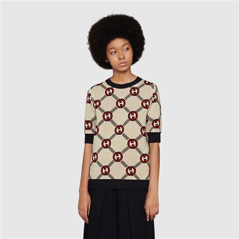 pull gucci en laine|Pull réversible en laine GG en multicolore .